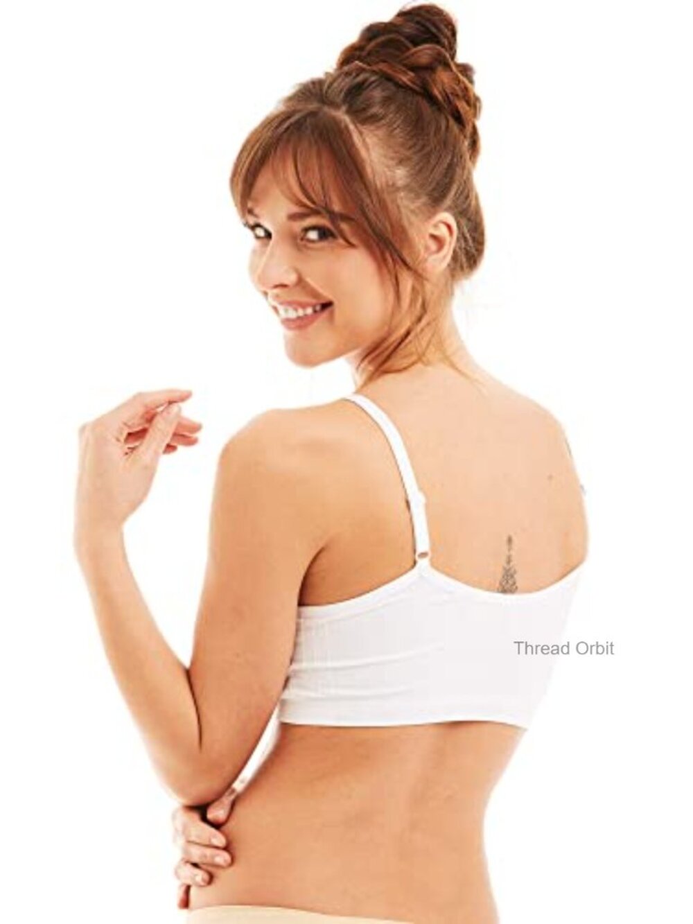 4 Pack Women's Nylon Spandex Cami Bralettes Wireless Pullover Removable Pads - Picture 6 of 6